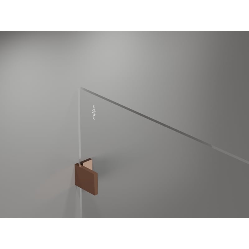 Mexen Lunar ścianka prysznicowa Walk-in prawa 160 x 200 cm, transparent 8 mm, różowe złoto - 830-160-000-60-00-P