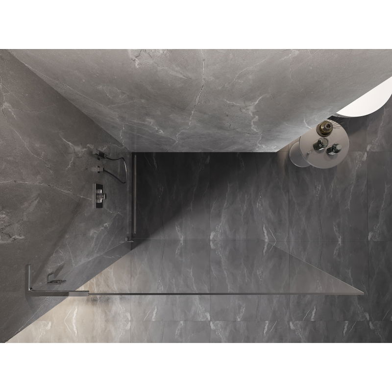 Mexen Lunar L ścianka prysznicowa Walk-in lewa 100 x 200 cm, transparent 8 mm, chrom - 830L-100-000-01-00-L