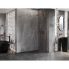 Mexen Lunar ścianka prysznicowa Walk-in prawa 80 x 200 cm, transparent 8 mm, miedź szczotkowana - 830-080-000-65-00-P