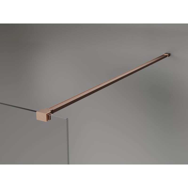 Mexen Lunar ścianka prysznicowa Walk-in prawa 110 x 200 cm, transparent 8 mm, miedź szczotkowana - 830-110-000-65-00-P