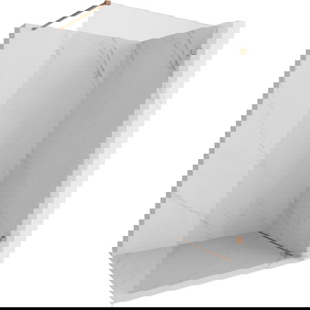 Mexen Lunar ścianka prysznicowa Walk-in prawa 110 x 200 cm, transparent 8 mm, miedź szczotkowana - 830-110-000-65-00-P