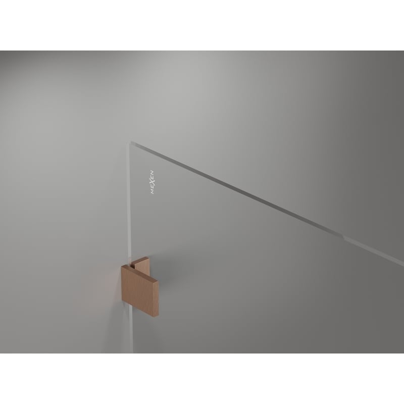 Mexen Lunar ścianka prysznicowa Walk-in prawa 130 x 200 cm, transparent 8 mm, miedź szczotkowana - 830-130-000-65-00-P