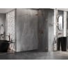 Mexen Lunar ścianka prysznicowa Walk-in prawa 130 x 200 cm, transparent 8 mm, miedź szczotkowana - 830-130-000-65-00-P