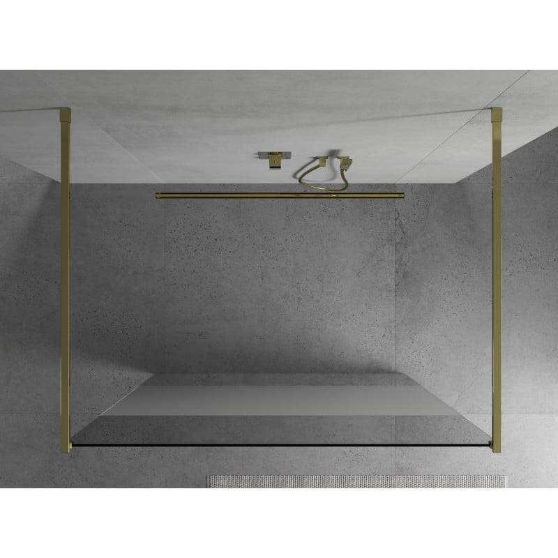 Mexen Kioto ścianka prysznicowa wolnostojąca 100 x 200 cm, transparent/szron 8 mm, złota - 800-100-002-50-35