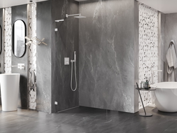 Mexen Lunar L ścianka prysznicowa Walk-in lewa 100 x 200 cm, transparent 8 mm, biała - 830L-100-000-20-00-L