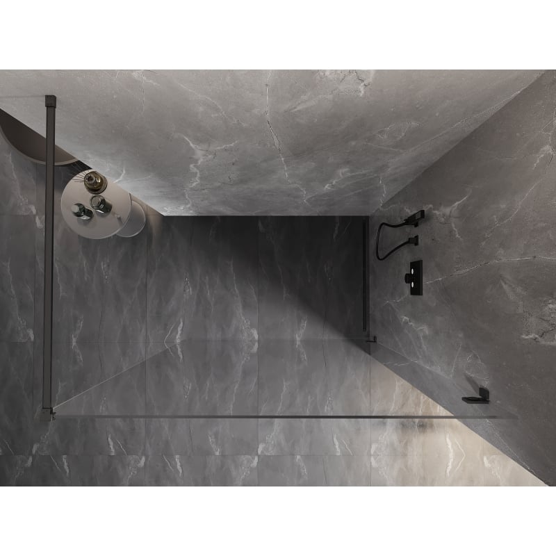 Mexen Lunar ścianka prysznicowa Walk-in prawa 70 x 200 cm, transparent 8 mm, gun gray szczotkowany - 830-070-000-66-00-P