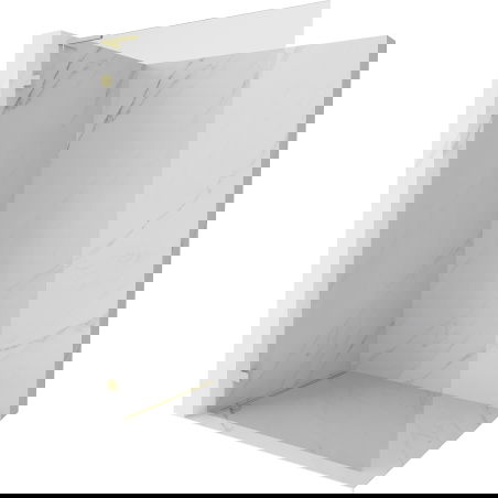 Mexen Lunar L ścianka prysznicowa Walk-in lewa 90 x 200 cm, transparent 8 mm, złota szczotkowana - 830L-090-000-55-00-L