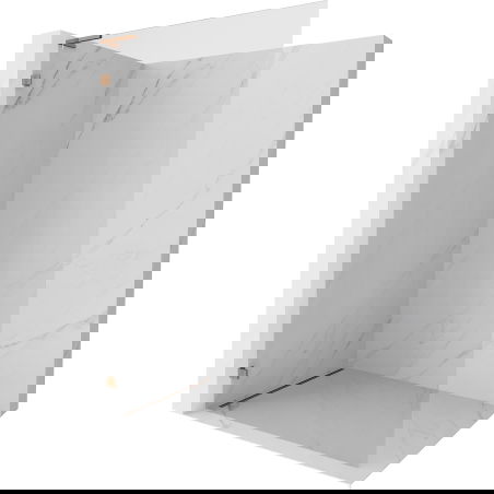 Mexen Lunar L ścianka prysznicowa Walk-in lewa 50 x 200 cm, transparent 8 mm, różowe złoto - 830L-050-000-60-00-L