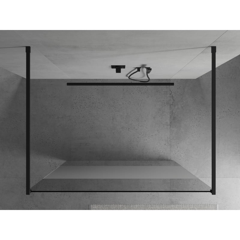 Mexen Kioto ścianka prysznicowa wolnostojąca 120 x 200 cm, transparent/szron 8 mm, czarna - 800-120-002-70-35