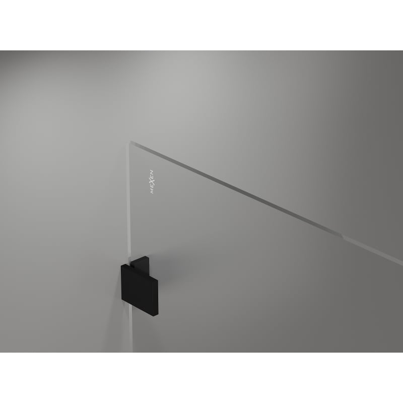 Mexen Lunar ścianka prysznicowa Walk-in prawa 50 x 200 cm, transparent 8 mm, czarna - 830-050-000-70-00-P