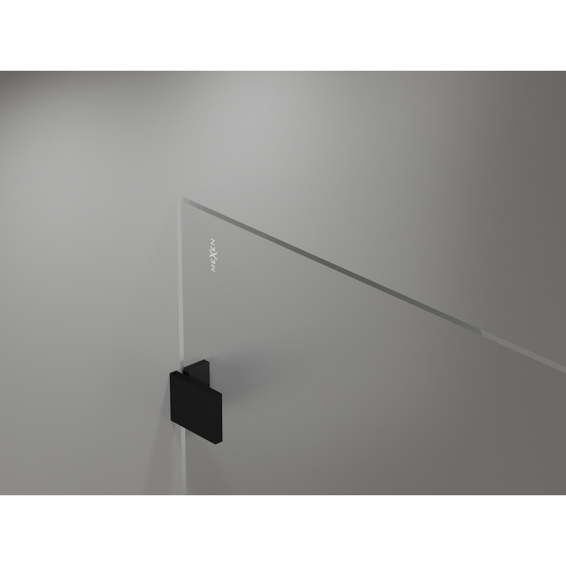 Mexen Lunar ścianka prysznicowa Walk-in prawa 130 x 200 cm, transparent 8 mm, czarna - 830-130-000-70-00-P