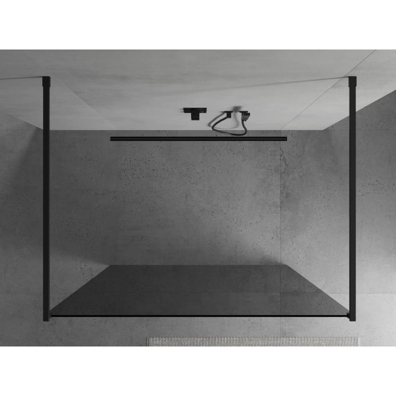 Mexen Kioto ścianka prysznicowa wolnostojąca 110 x 200 cm, grafit 8 mm, czarna - 800-110-002-70-40