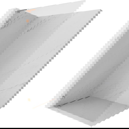 Mexen Lunar L ścianka prysznicowa Walk-in lewa 100 x 200 cm, transparent 8 mm, miedź szczotkowana - 830L-100-000-65-00-L