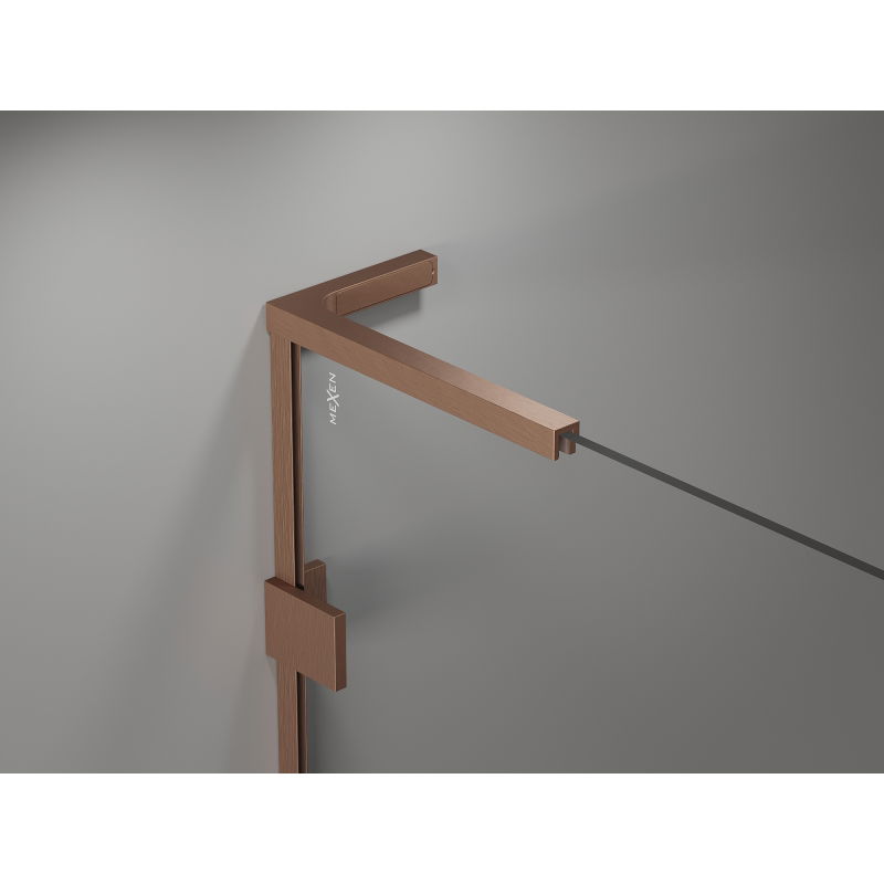 Mexen Lunar L ścianka prysznicowa Walk-in lewa 100 x 200 cm, transparent 8 mm, miedź szczotkowana - 830L-100-000-65-00-L