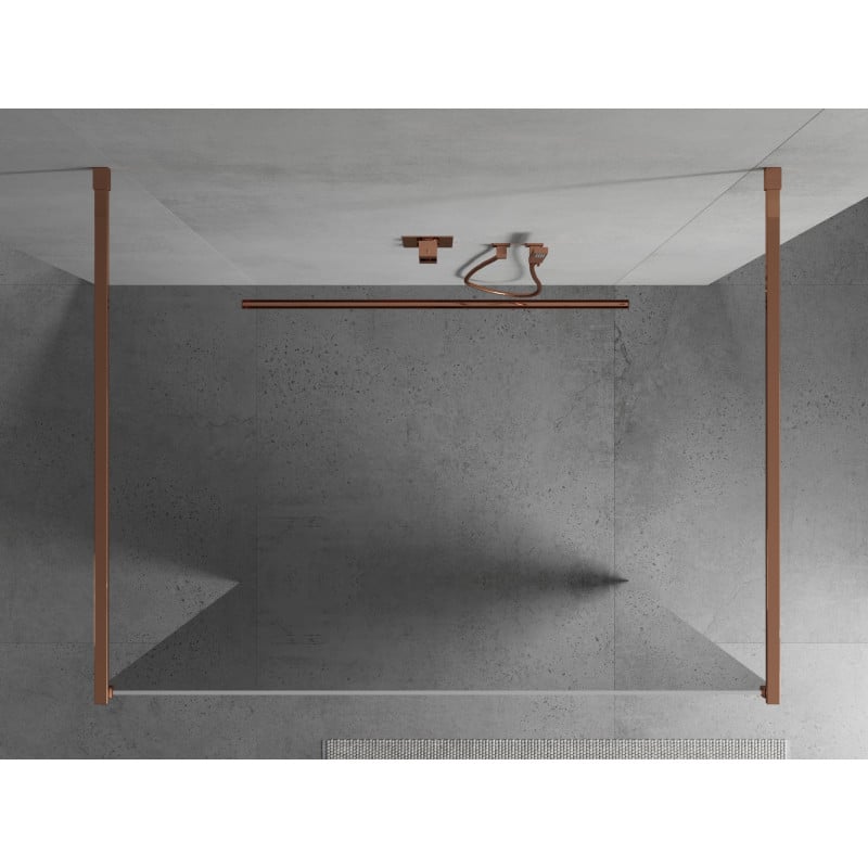 Mexen Kioto ścianka prysznicowa wolnostojąca 120 x 200 cm, lustro 8 mm, różowe złoto - 800-120-002-60-50