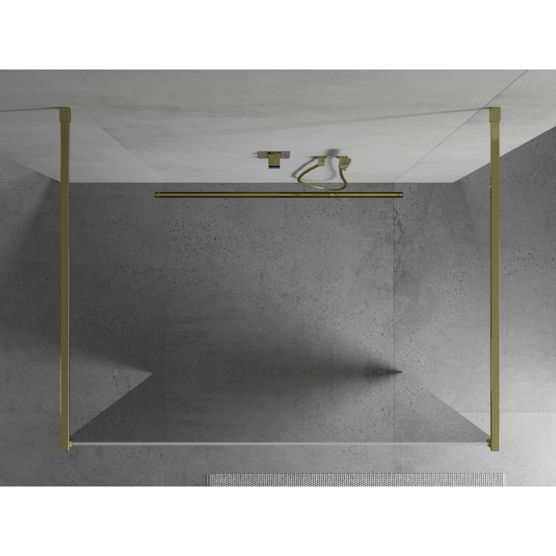 Mexen Kioto ścianka prysznicowa wolnostojąca 110 x 200 cm, lustro 8 mm, złota - 800-110-002-50-50