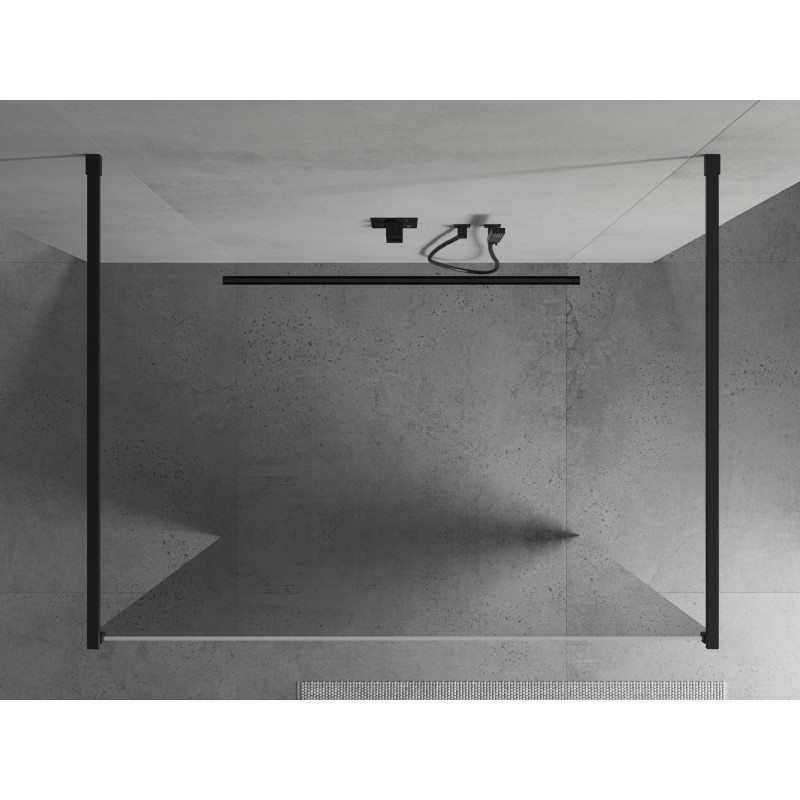 Mexen Kioto ścianka prysznicowa wolnostojąca 110 x 200 cm, lustro 8 mm, czarna - 800-110-002-70-50