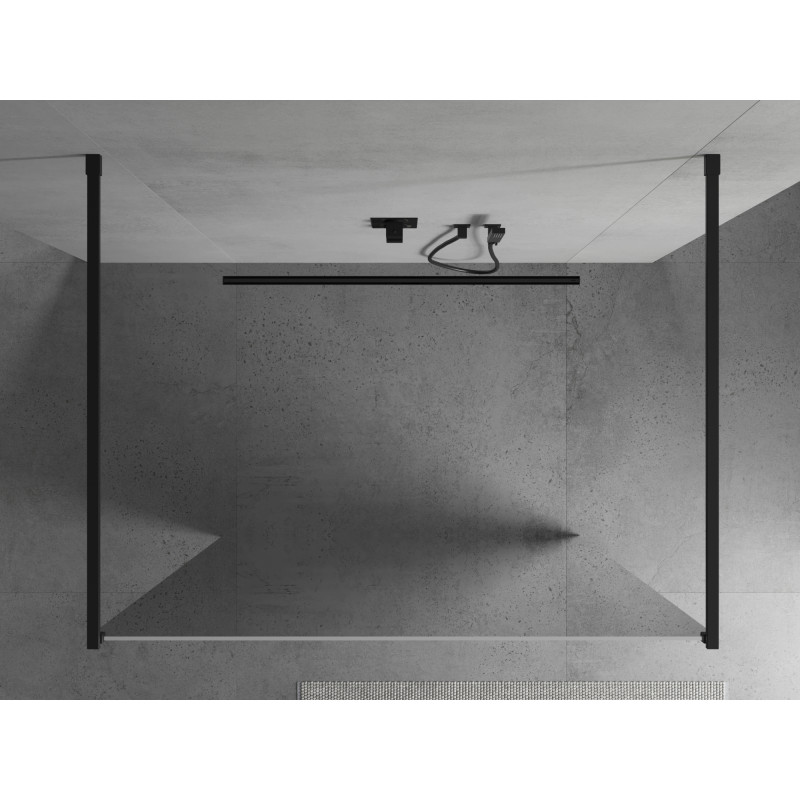 Mexen Kioto ścianka prysznicowa wolnostojąca 120 x 200 cm, lustro 8 mm, czarna - 800-120-002-70-50