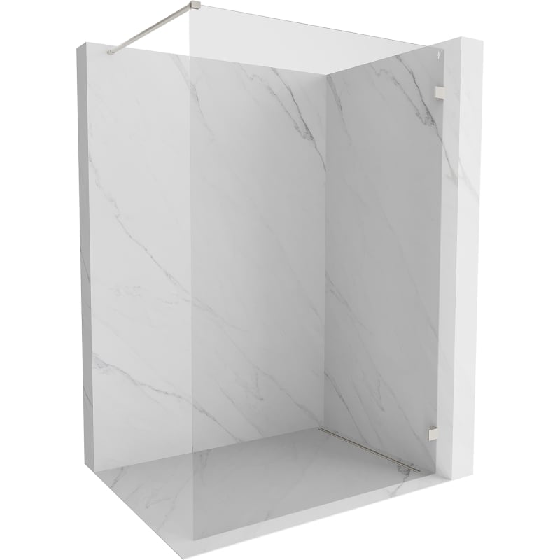 Mexen Lunar ścianka prysznicowa Walk-in prawa 80 x 200 cm, transparent 8 mm, nikiel szczotkowany - 830-080-000-97-00-P