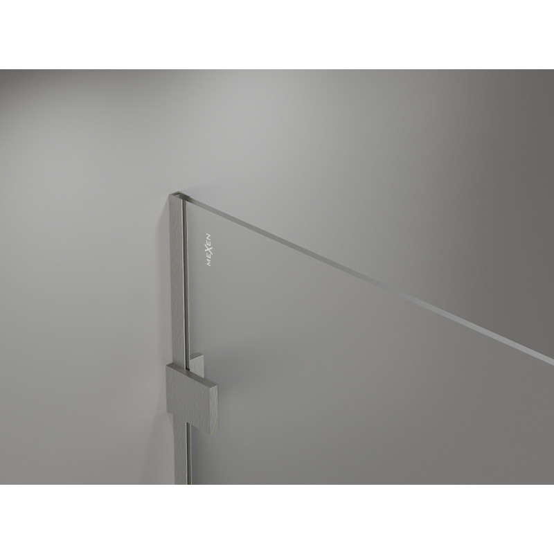 Mexen Lunar ścianka prysznicowa Walk-in prawa 90 x 200 cm, transparent 8 mm, nikiel szczotkowany - 830-090-000-97-00-P