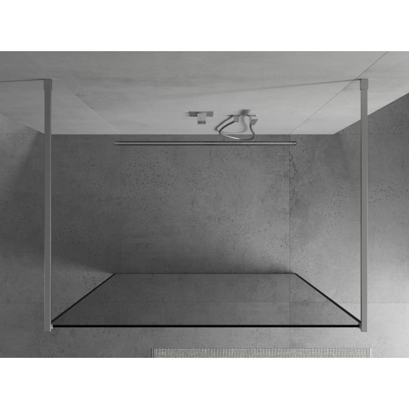 Mexen Kioto ścianka prysznicowa wolnostojąca 120 x 200 cm, czarna ramka 8 mm, chrom - 800-120-002-01-70