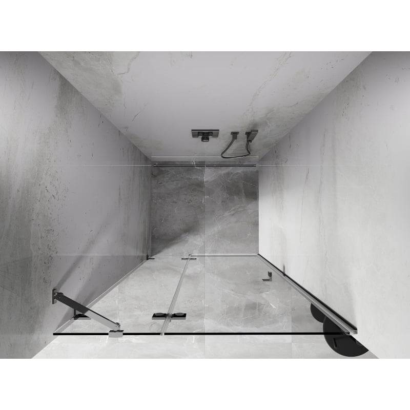 Mexen Lunar drzwi prysznicowe uchylne lewe 80 cm, transparent, chrom - 834-080-000-01-00-L