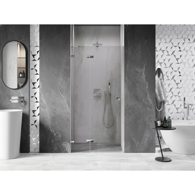 Mexen Lunar drzwi prysznicowe uchylne lewe 120 cm, transparent, chrom - 834-120-000-01-00-L