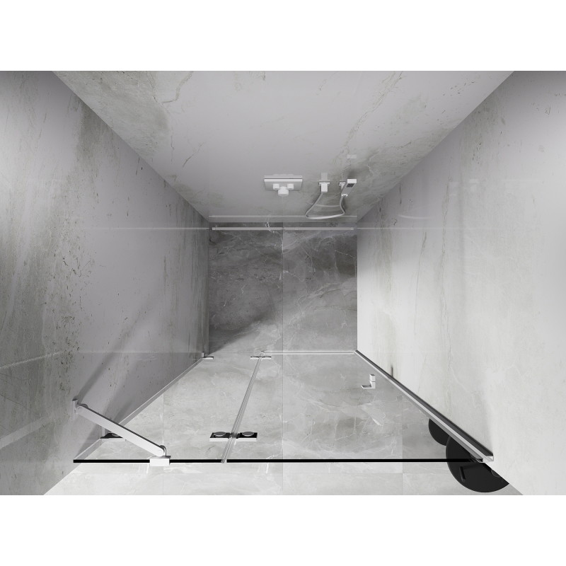 Mexen Lunar drzwi prysznicowe uchylne lewe 70 cm, transparent, białe - 834-070-000-20-00-L