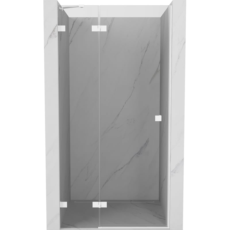 Mexen Lunar drzwi prysznicowe uchylne lewe 105 cm, transparent, białe - 834-105-000-20-00-L