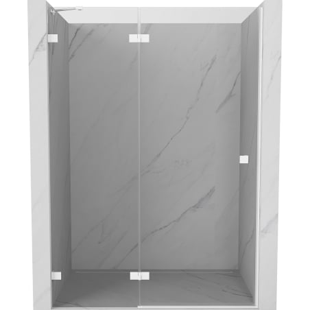 Mexen Lunar drzwi prysznicowe uchylne lewe 135 cm, transparent, białe - 834-135-000-20-00-L