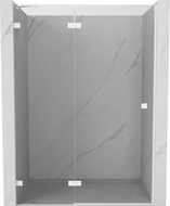 Mexen Lunar drzwi prysznicowe uchylne lewe 140 cm, transparent, białe - 834-140-000-20-00-L
