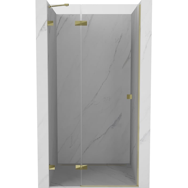 Mexen Lunar drzwi prysznicowe uchylne lewe 100 cm, transparent, złote - 834-100-000-50-00-L