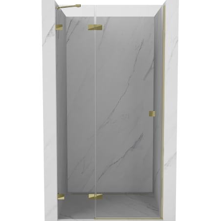 Mexen Lunar drzwi prysznicowe uchylne lewe 105 cm, transparent, złote - 834-105-000-50-00-L