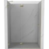 Mexen Lunar drzwi prysznicowe uchylne lewe 130 cm, transparent, złote - 834-130-000-50-00-L
