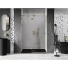 Mexen Lunar drzwi prysznicowe uchylne lewe 130 cm, transparent, złote - 834-130-000-50-00-L