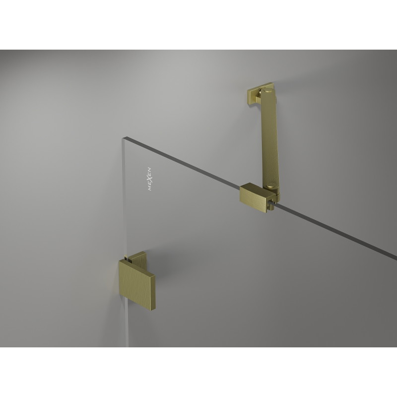 Mexen Lunar drzwi prysznicowe uchylne lewe 105 cm, transparent, złote szczotkowane - 834-105-000-55-00-L
