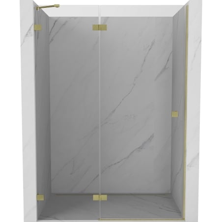 Mexen Lunar drzwi prysznicowe uchylne lewe 135 cm, transparent, złote szczotkowane - 834-135-000-55-00-L