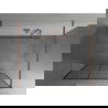 Mexen Kioto ścianka prysznicowa wolnostojąca 100 x 200 cm, czarna kratka 8 mm, różowe złoto - 800-100-002-60-77