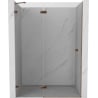 Mexen Lunar drzwi prysznicowe uchylne lewe 135 cm, transparent, różowe złoto - 834-135-000-60-00-L