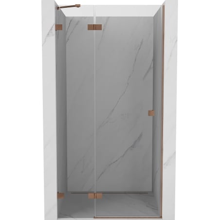 Mexen Lunar drzwi prysznicowe uchylne lewe 80 cm, transparent, miedź szczotkowana - 834-080-000-65-00-L