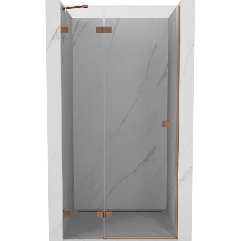 Mexen Lunar drzwi prysznicowe uchylne lewe 125 cm, transparent, miedź szczotkowana - 834-125-000-65-00-L