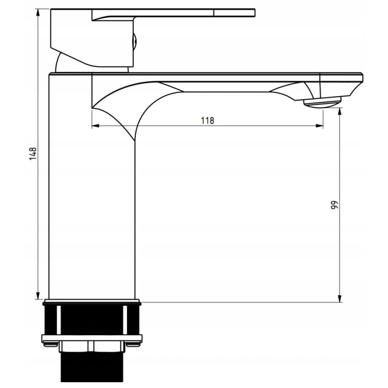 Mexen Milo bateria umywalkowa, złota - 71300-50