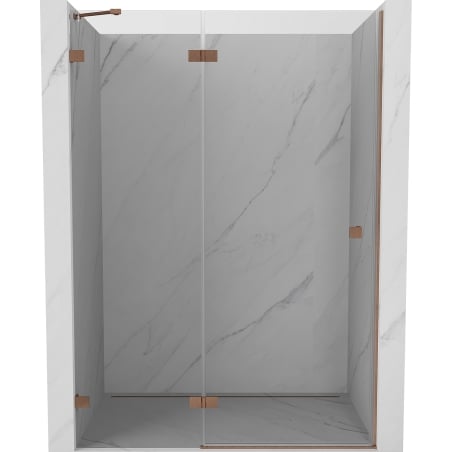 Mexen Lunar drzwi prysznicowe uchylne lewe 140 cm, transparent, miedź szczotkowana - 834-140-000-65-00-L