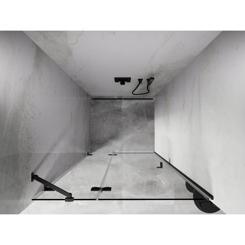 Mexen Lunar drzwi prysznicowe uchylne lewe 70 cm, transparent, gun gray szczotkowany - 834-070-000-66-00-L