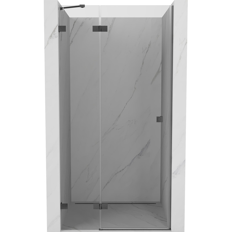 Mexen Lunar drzwi prysznicowe uchylne lewe 90 cm, transparent, gun gray szczotkowany - 834-090-000-66-00-L