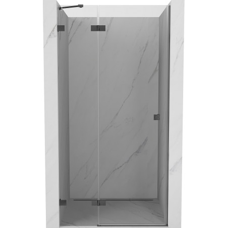Mexen Lunar drzwi prysznicowe uchylne lewe 90 cm, transparent, gun gray szczotkowany - 834-090-000-66-00-L