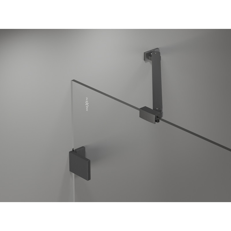 Mexen Lunar drzwi prysznicowe uchylne lewe 95 cm, transparent, gun gray szczotkowany - 834-095-000-66-00-L