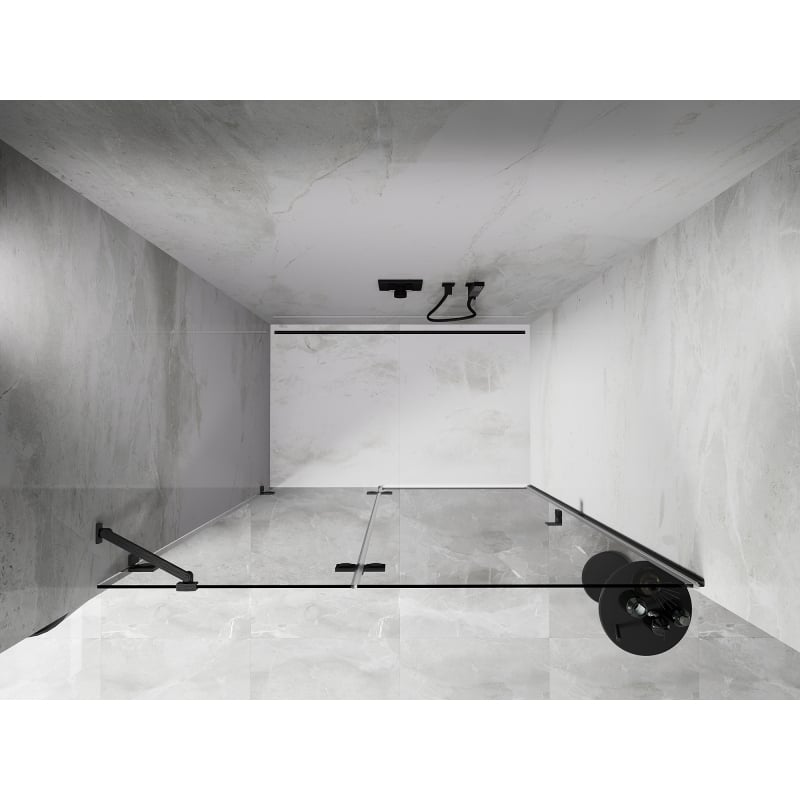 Mexen Lunar drzwi prysznicowe uchylne lewe 130 cm, transparent, gun gray szczotkowany - 834-130-000-66-00-L