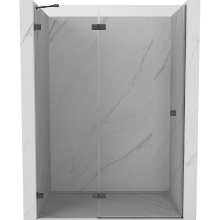 Mexen Lunar drzwi prysznicowe uchylne lewe 135 cm, transparent, gun gray szczotkowany - 834-135-000-66-00-L