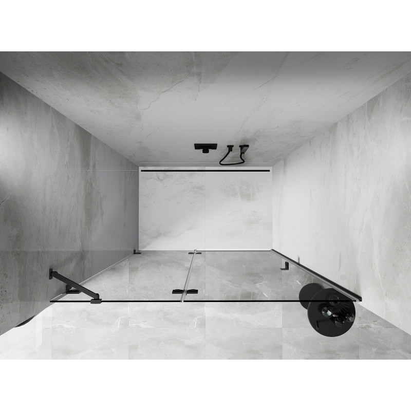 Mexen Lunar drzwi prysznicowe uchylne lewe 135 cm, transparent, gun gray szczotkowany - 834-135-000-66-00-L